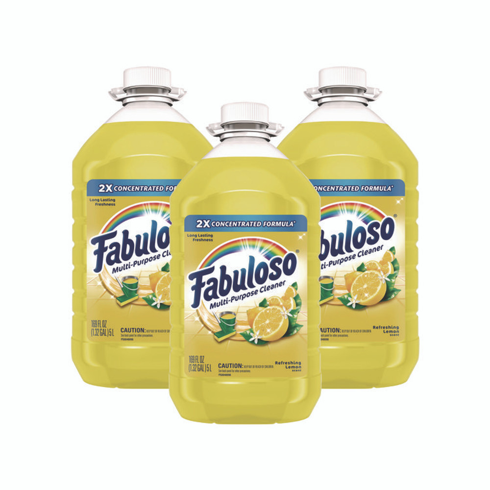 COLGATE PALMOLIVE, IPD. Fabuloso® 96987 Multi-use Cleaner, Lemon Scent, 169 oz Bottle, 3/Carton