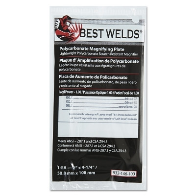 ORS Nasco Best Welds Plastic Magnifier Plate, 2 in x 4-1/4 in, 1 Diopter, Polycarbonate, Clear