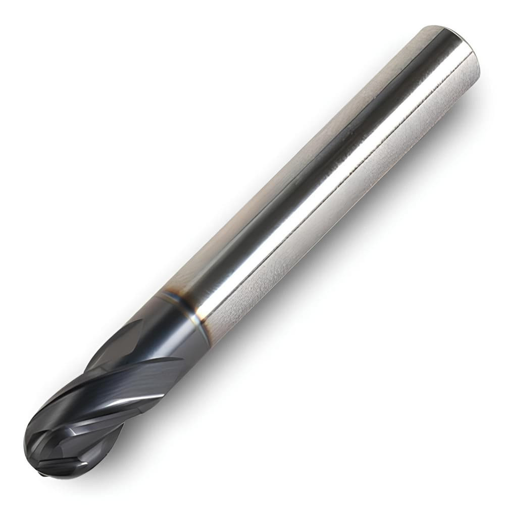 Ingersoll Cutting Tools 3009172 Ball End Mill: 0.75" Dia, 1.5" LOC, 4 Flute, Solid Carbide