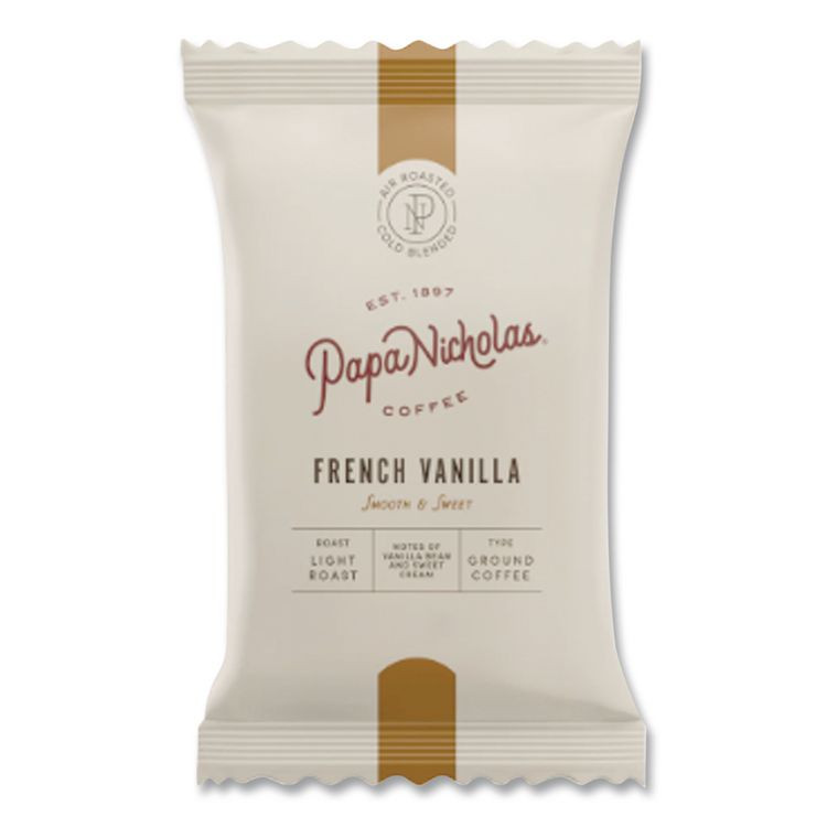 PAPANICHOLAS COFFEE 25188 Premium Coffee, French Vanilla, 18/Carton