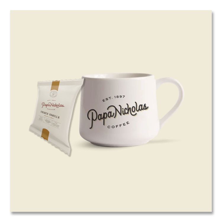 PAPANICHOLAS COFFEE 25188 Premium Coffee, French Vanilla, 18/Carton