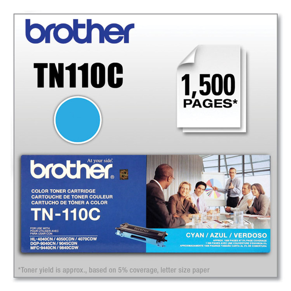 BROTHER INTL. CORP. TN110C TN110C Toner, 1,500 Page-Yield, Cyan