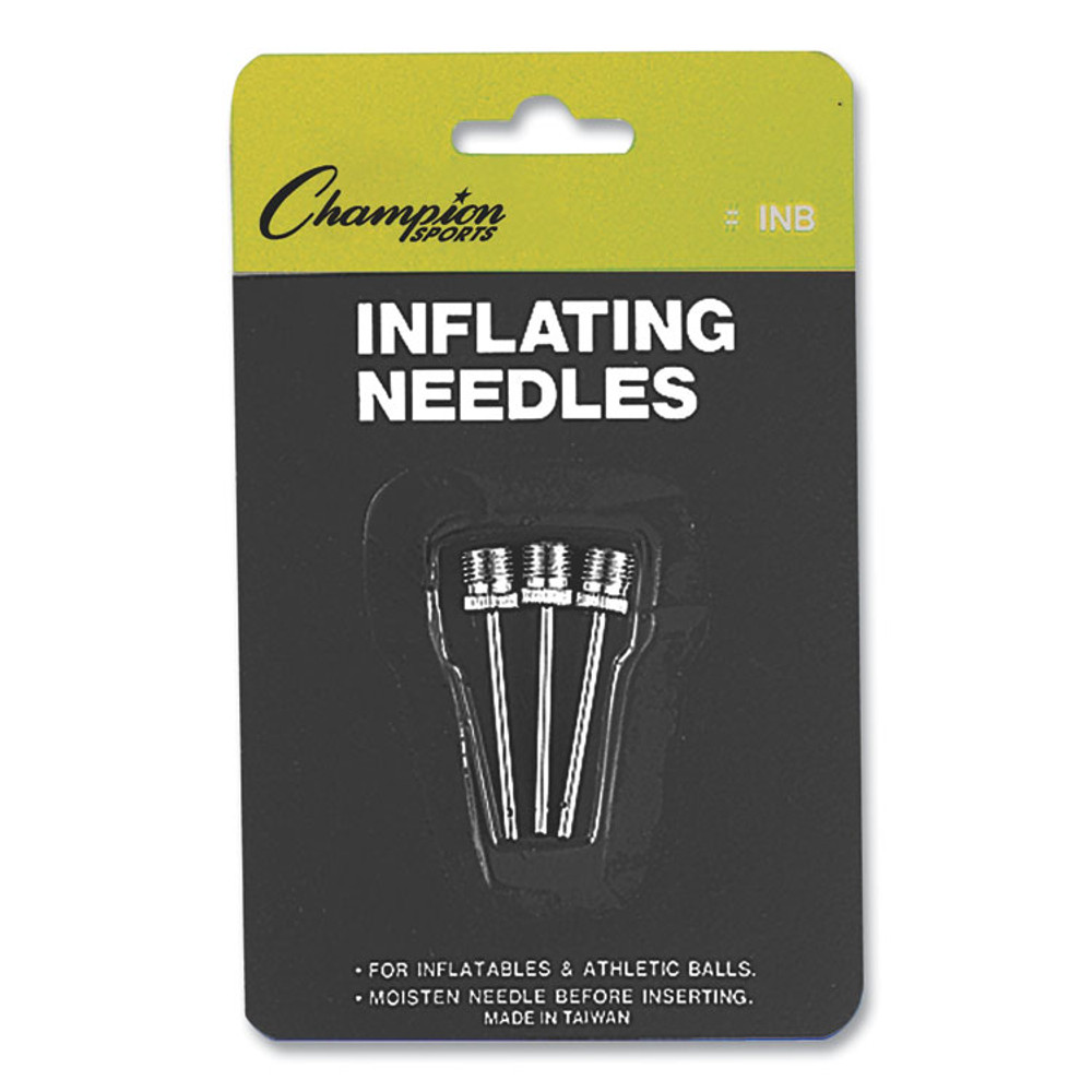 CHAMPION SPORT Sports INB Nickel-Plated Inflating Needles for Electric Inflating Pump, 3/Pack