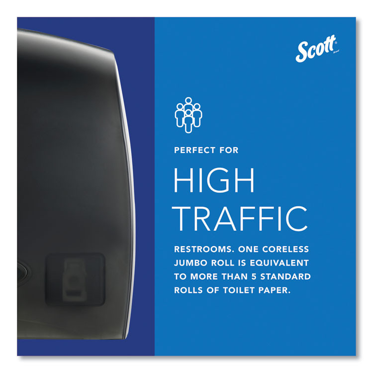 KIMBERLY-CLARK PROFESSIONAL Scott® 09602 Essential Coreless Jumbo Roll Tissue Dispenser for Business, 14.25 x 6 x 9.75, Black