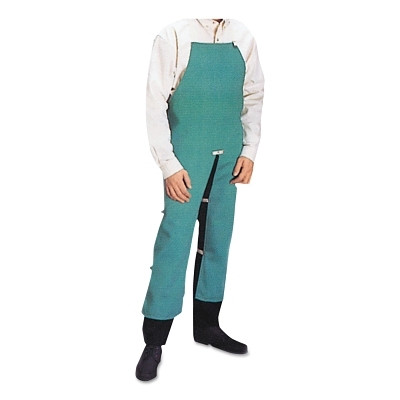 ORS Nasco Best Welds Cotton Sateen Split Leg Bib Apron, 24 in x 42 in, Visual Green