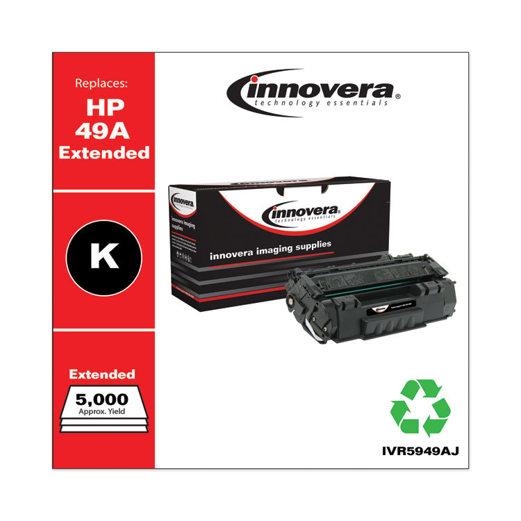 INNOVERA 5949AJ Remanufactured Black Extended-Yield Toner, Replacement for 49A (Q5949AJ), 5,000 Page-Yield