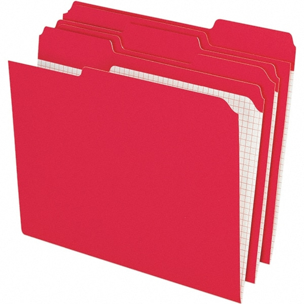 Pendaflex PFXR15213RED File Folders with Top Tab: Letter, Red, 100/Pack