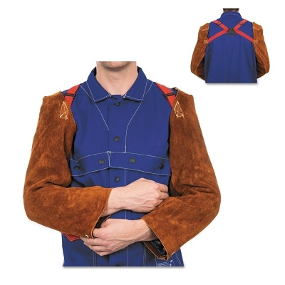 ORS Nasco Best Welds Leather Sleeves, 23 in L, Snaps Closure, One Size Fits Most, Lava Brown