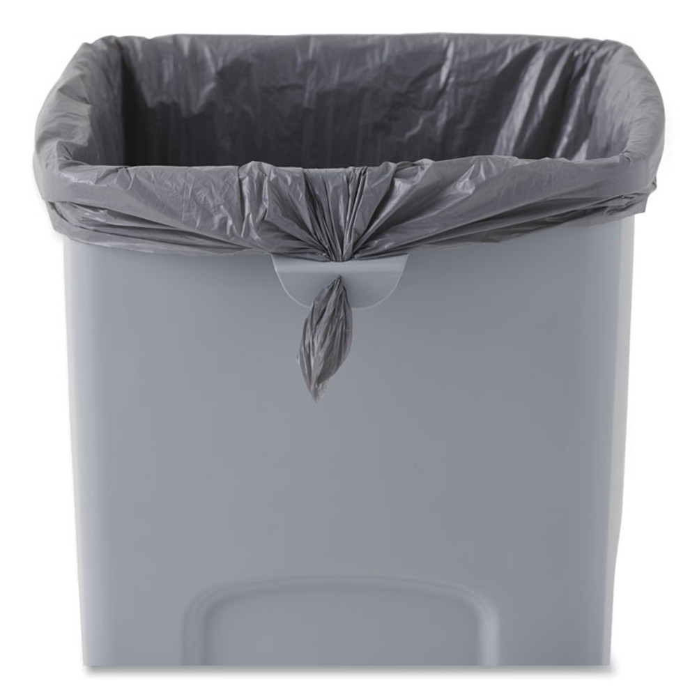 RUBBERMAID COMMERCIAL PROD. 356988GY Untouchable Square Waste Receptacle, 23 gal, Plastic, Gray