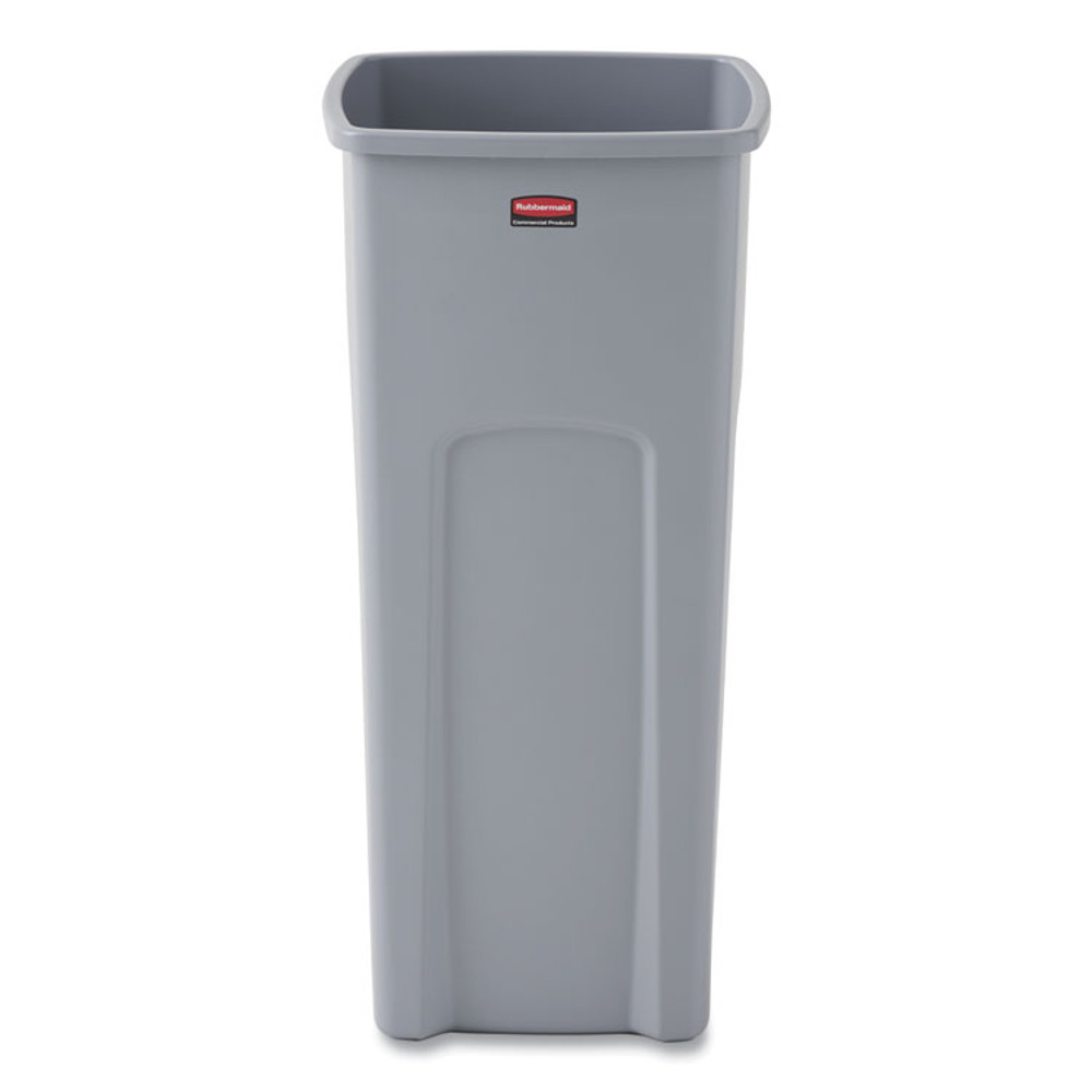 RUBBERMAID COMMERCIAL PROD. 356988GY Untouchable Square Waste Receptacle, 23 gal, Plastic, Gray