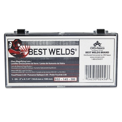 ORS Nasco Best Welds Glass Magnifier Plate, 2 in x 4-1/4 in, 3 Diopter, Clear