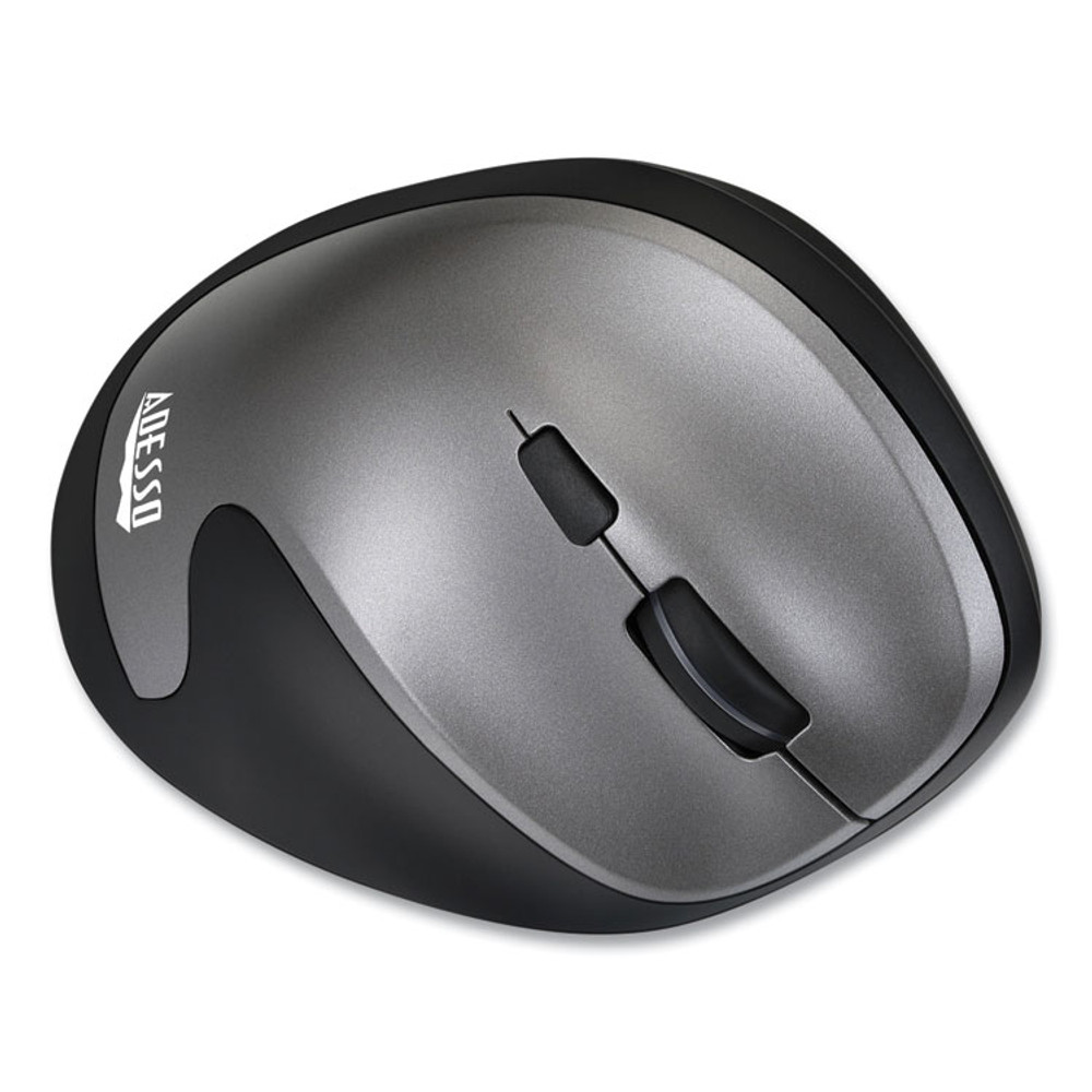ADESSO INC A20 iMouse A20 Antimicrobial Vertical Wireless Mouse, 2.4 GHz Frequency/33 ft Wireless Range, Right Hand Use, Black/Granite