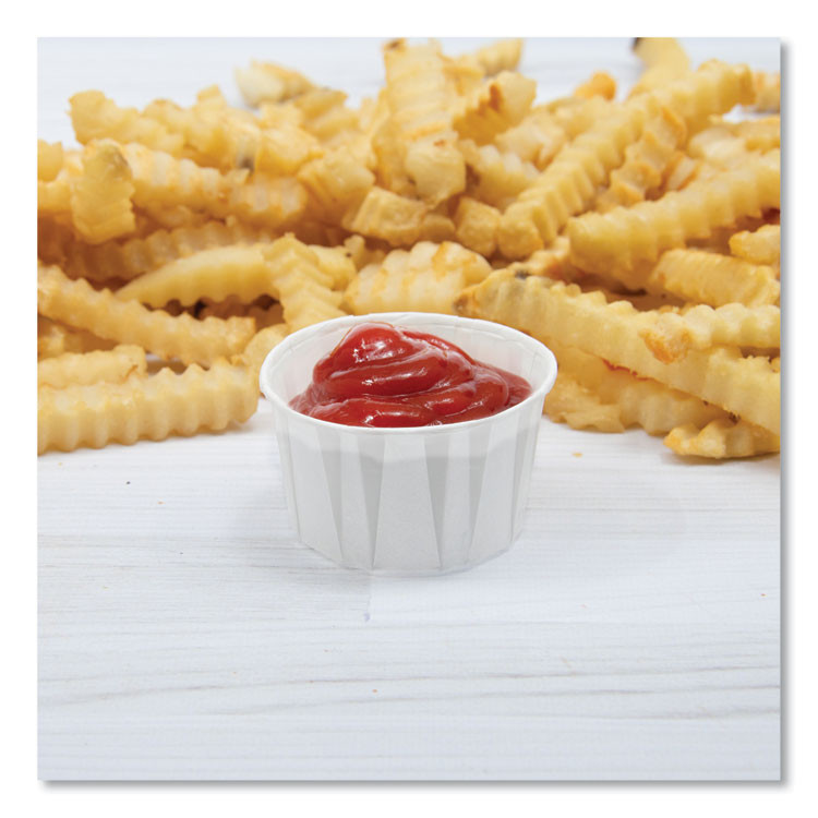 DART SOLO® 200 Paper Portion Cups, 2 oz, White, 250/Bag, 20 Bags/Carton