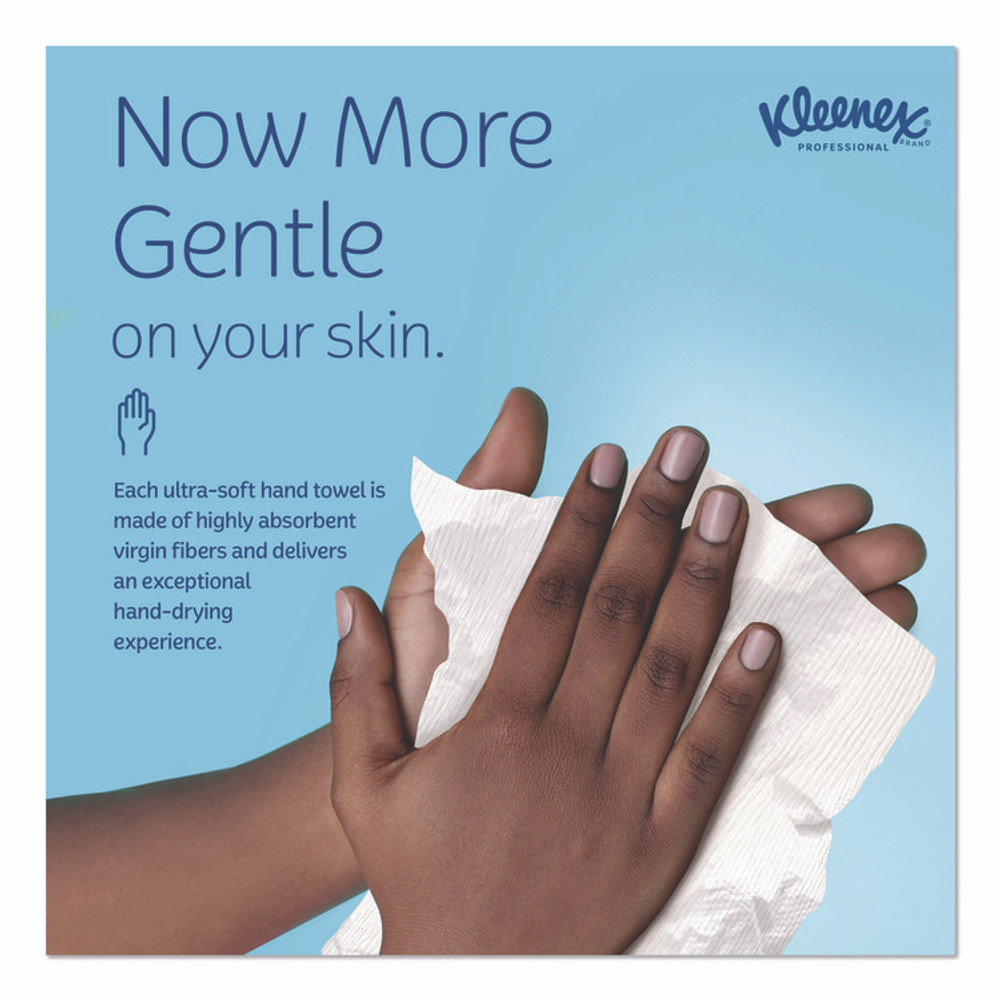 KIMBERLY-CLARK PROFESSIONAL Kleenex® 01701 Hand Towels, POP-UP Box, Cloth, 1-Ply, 9 x 10.5, Unscented, White, 120/Box