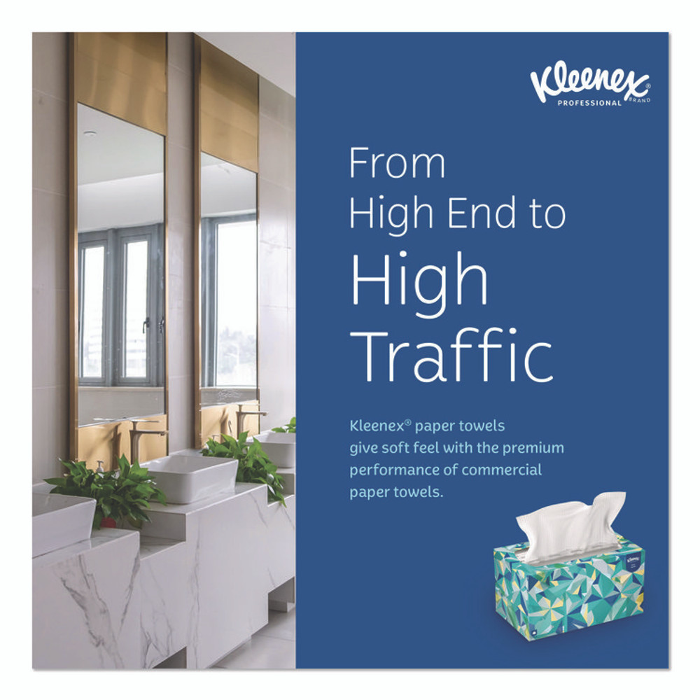 KIMBERLY-CLARK PROFESSIONAL Kleenex® 01701 Hand Towels, POP-UP Box, Cloth, 1-Ply, 9 x 10.5, Unscented, White, 120/Box