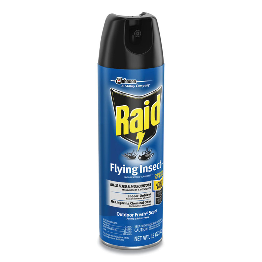 SC JOHNSON Raid® 300816 Flying Insect Killer, 15 oz Aerosol Spray, 12/Carton