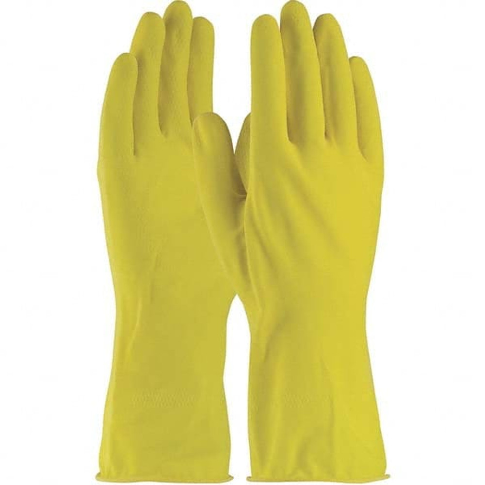 PIP 48-L160Y/M Chemical Resistant Gloves: Medium, 16 mil Thick, Latex, Unsupported