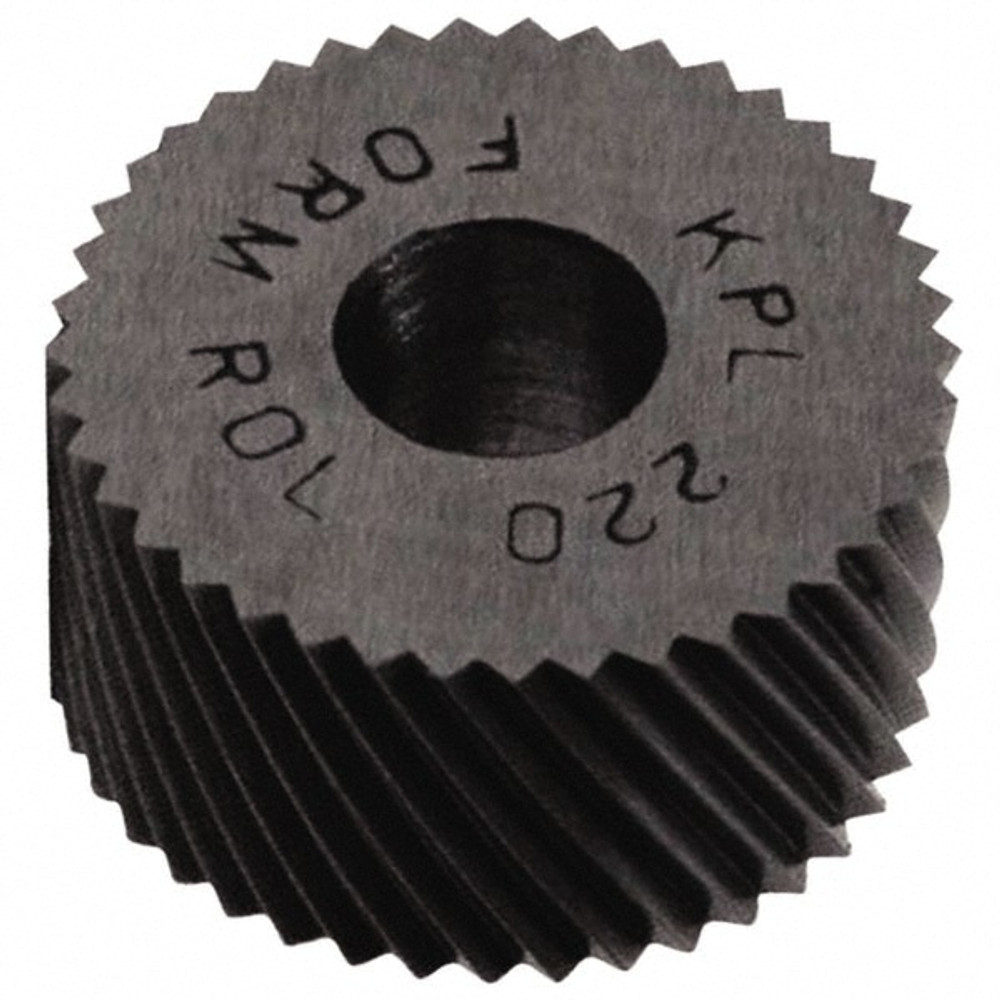 MSC OUL-212 Standard Knurl Wheel: 1" Dia, 90 ° Tooth Angle, 12 TPI, Diagonal, High Speed Steel