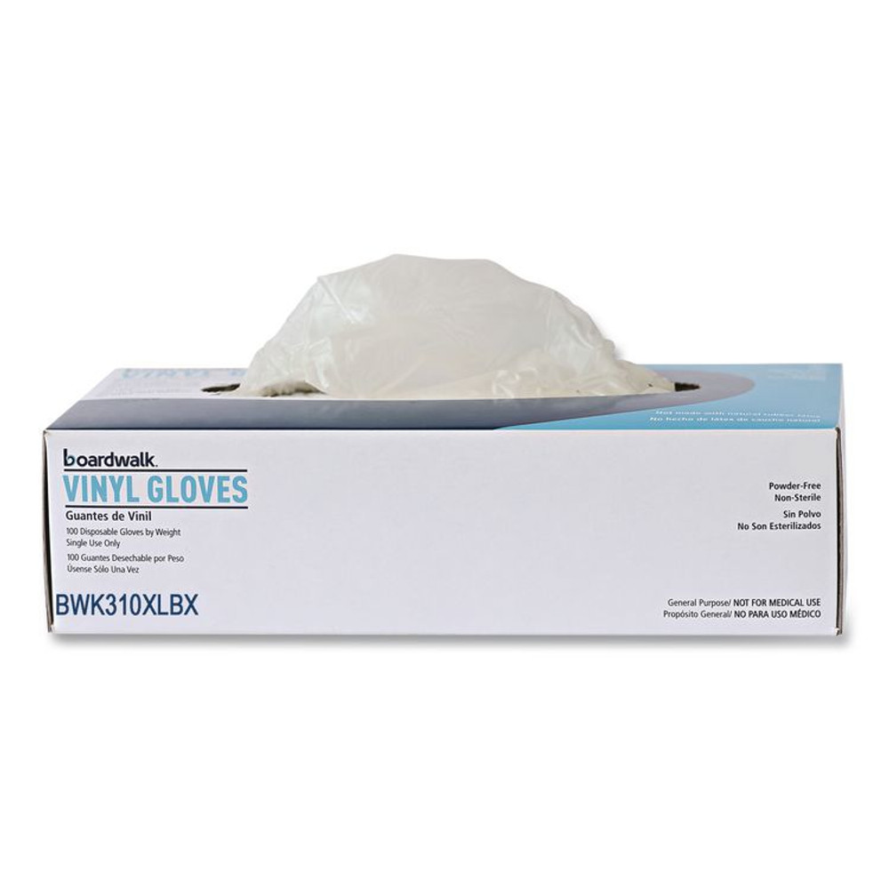BOARDWALK 310XLCT Powder-Free Synthetic Examination Vinyl Gloves, X-Large, 5 mil Thick, 9.5" Long, Cream, 100/Box, 10 Boxes/Carton