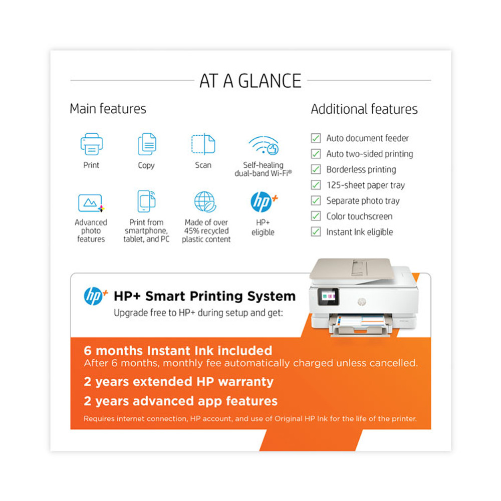 HP INC 1W2Y8A ENVY Inspire 7955e All-in-One Printer, Copy/Print/Scan