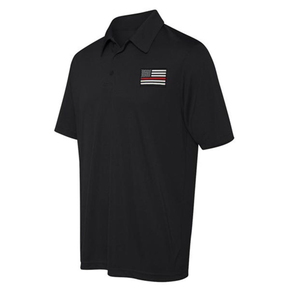 Thin Blue Line TRL-POLO-SPORT-XL Polyester Sport Polo - Embroidered Thin Red Line American Flag