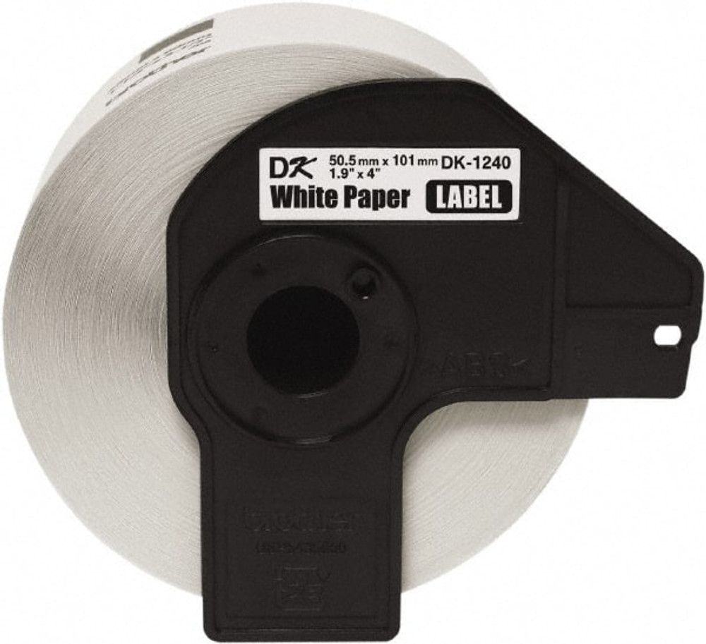 Brother DK1240 Label Maker Label: White, Paper, 4" OAL, 4" OAW, 600 per Roll, 1 Roll