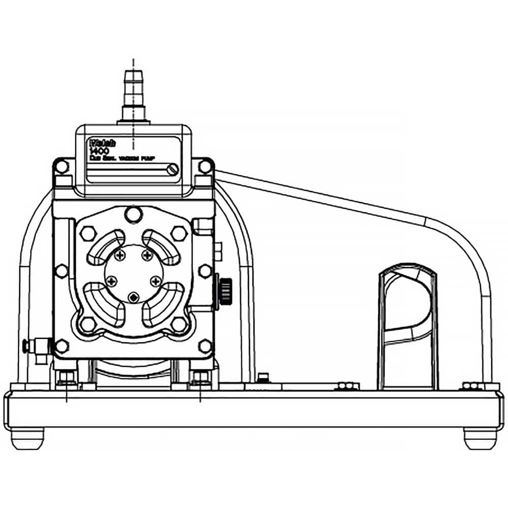 Welch 1400B-10 Rotary Vane Vacuum Pump: Single Phase
