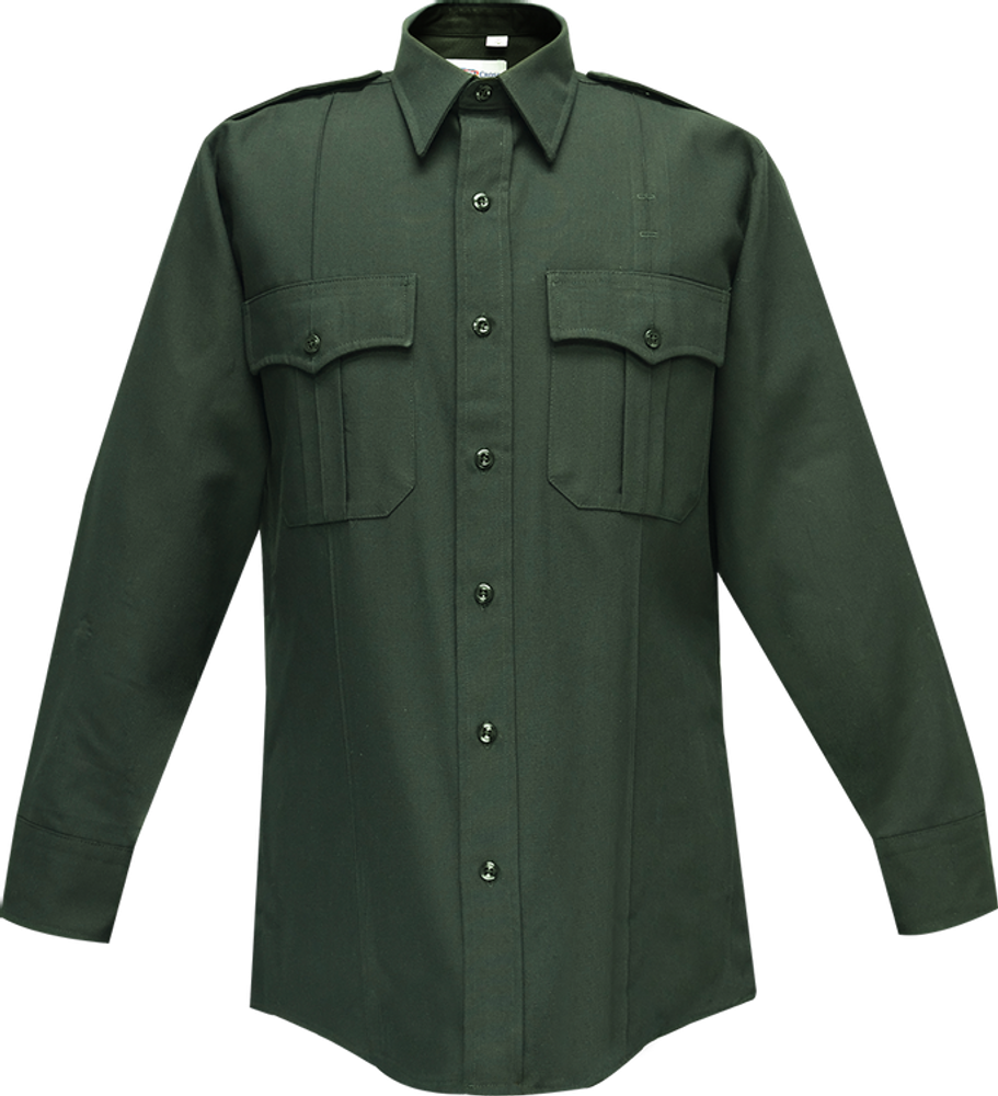 Flying Cross 35W77Z 06 18.0 36/37 Command Long Sleeve Shirt w/ Zipper & Traditional Collar - Spruce Green