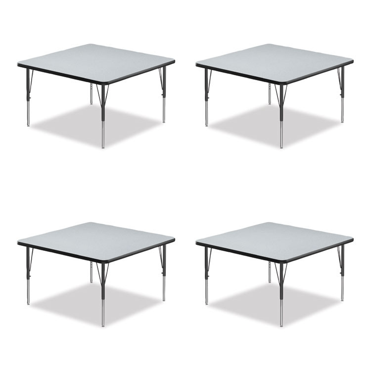 CORRELL, INC. 4848TF1595K4 Adjustable Activity Tables, Square, 48" x 48" x 19" to 29", Gray Top, Black Legs, 4/Pallet