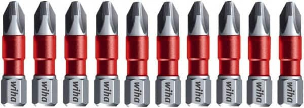 Wiha 76502 Power Screwdriver Bit: #2 Phillips, #2 Speciality Point Size, 1/4" Hex Drive