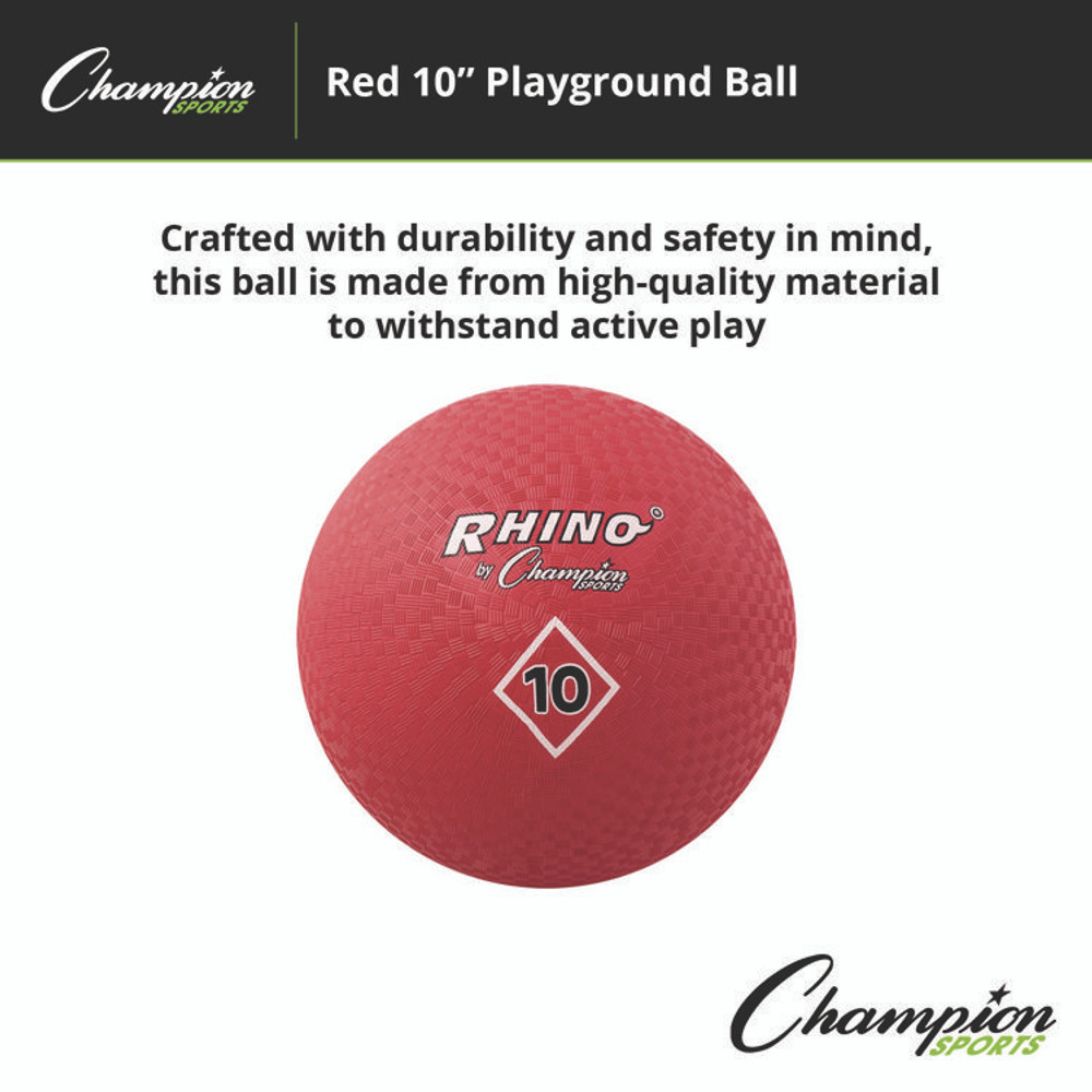 CHAMPION SPORT Sports PG10 Playground Ball, 10" Diameter, Red