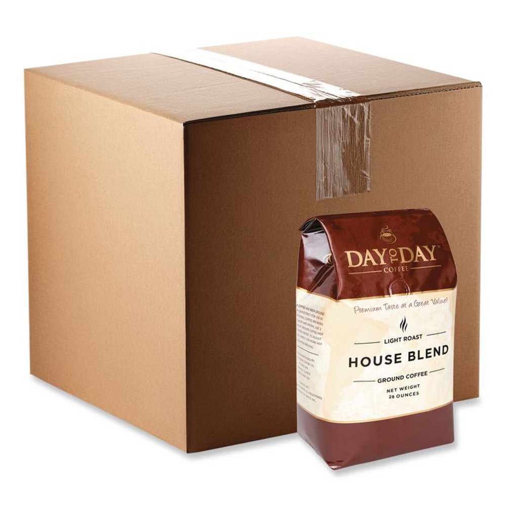 PAPANICHOLAS COFFEE Day to Day 33750 100% Pure Coffee, House Blend, Ground, 28 oz Bag, 3/Pack