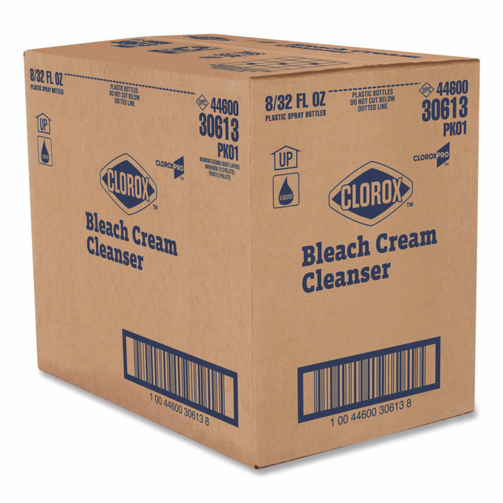 CLOROX SALES CO. 30613 CloroxPro Bleach Cream Cleanser, 32 oz Bottle, 8/Carton