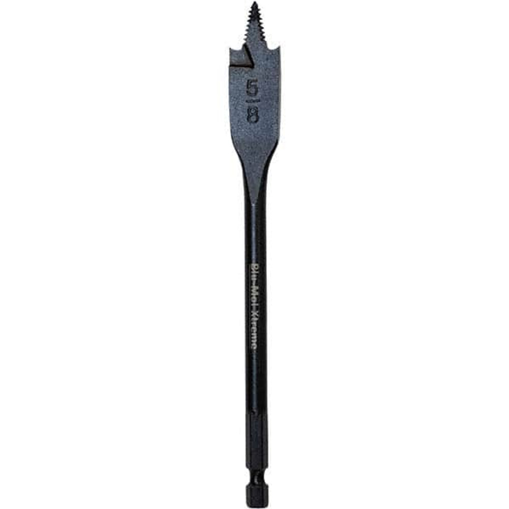 Disston E0102681 Spade-Blade Drill Bits; Shank Size: 1/4in ; Overall Length: 6in ; Tool Material: High Speed Steel ; Coated: Coated ; Coating: Black Oxide ; Number of Spurs: 2