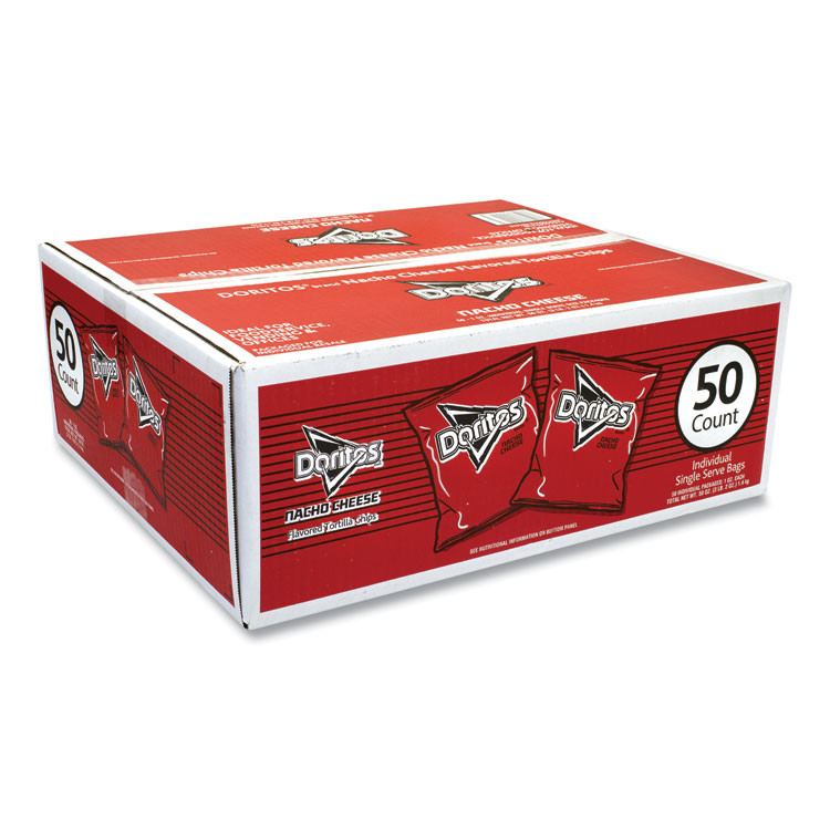 FRITO-LAY, INC. Doritos® 22000475 Nacho Cheese Tortilla Chips, 1 oz Snack Bag, 50/Carton
