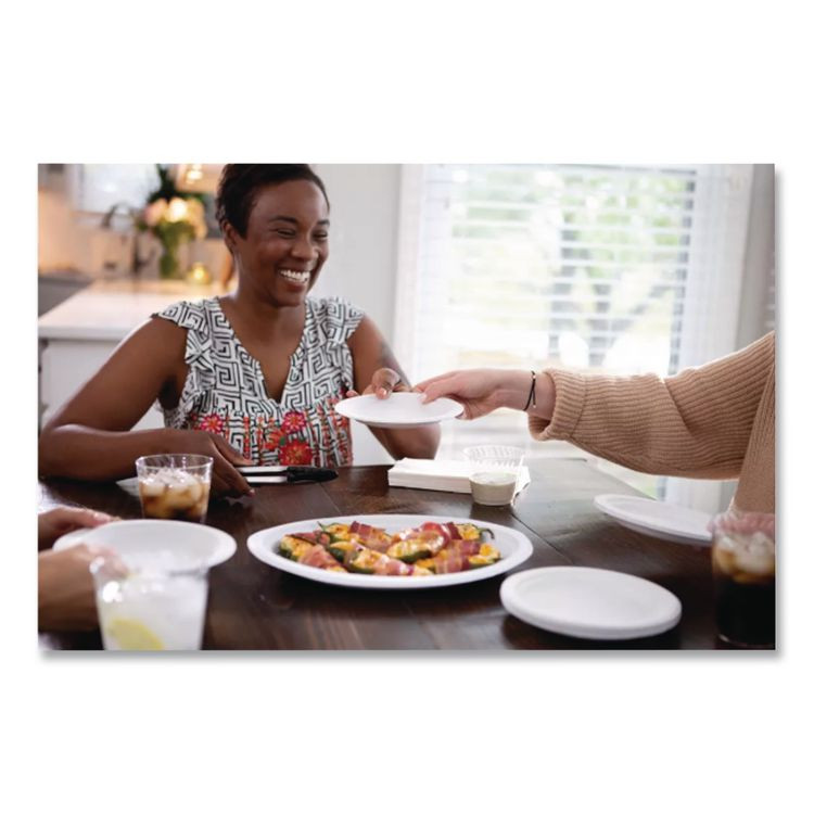 HUHTAMAKI Chinet® 21226CT Classic Paper Plates, 6.75" dia, White, 125/Pack, 8 Packs/Carton