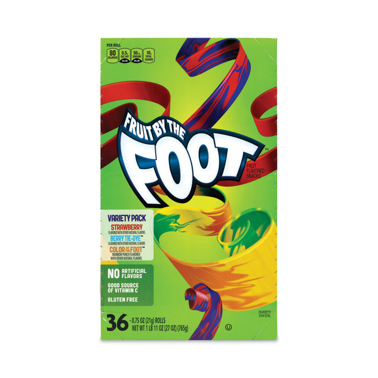 GENERAL MILLS Betty Crocker™ 20900408 Fruit By The Foot Variety Pack, Assorted Flavors, 0.75 oz, 36 Pouches/Carton