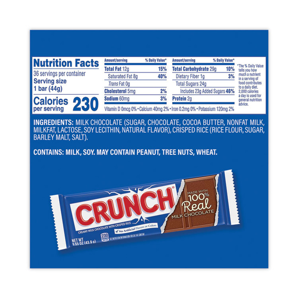 NESTLE Nestlé® 20900164 Crunch Bar, Individually Wrapped, 1.55 oz, 36/Carton