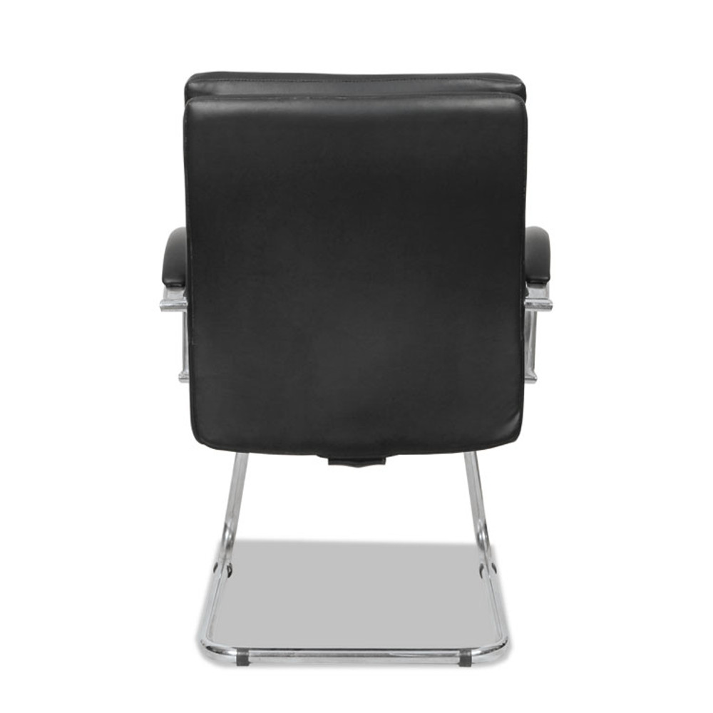 ALERA NR4319 Alera Neratoli Slim Profile Stain-Resistant Faux Leather Guest Chair, 23.81" x 27.16" x 36.61", Black Seat/Back, Chrome Base