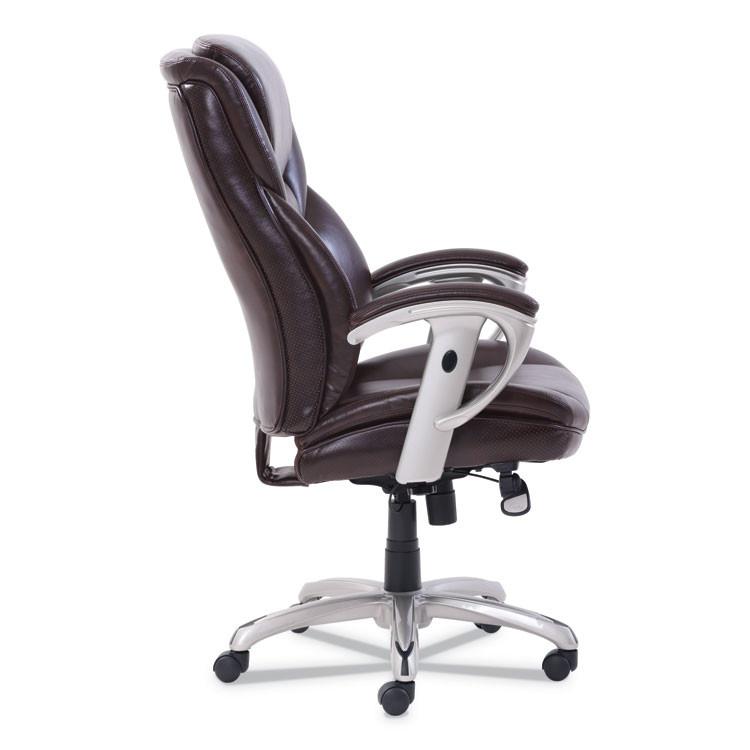 LF PRODUCTS PTE LTD SertaPedic® 49710BRW Emerson Executive Task Chair, Supports Up to 300 lb, 19" to 22" Seat Height, Brown Seat/Back, Silver Base