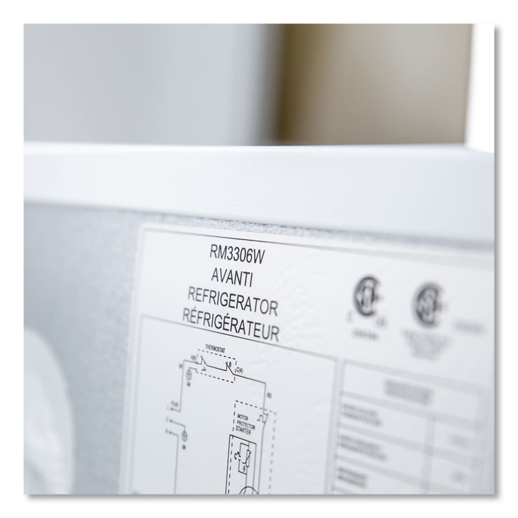 AVANTI RM3306W 3.3 Cu.Ft Refrigerator with Chiller Compartment, White