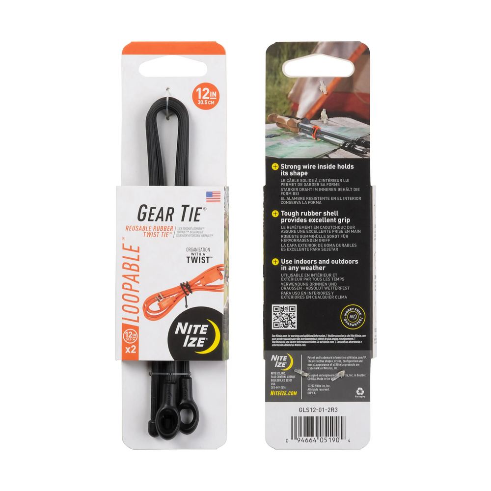 Nite-Ize GLS12-01-2R3 Gear Tie Loopable Twist Tie - 2 Pack