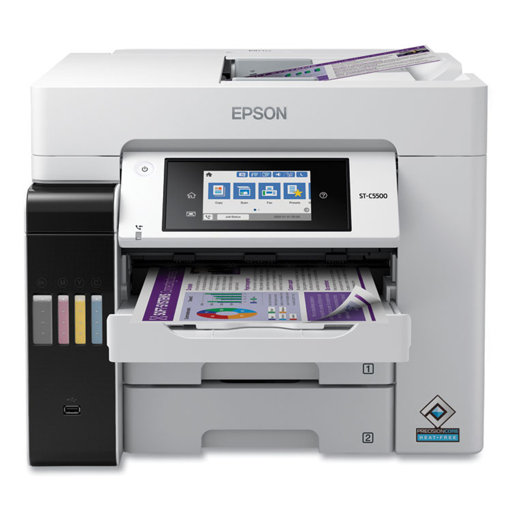 EPSON AMERICA, INC. C11CJ28202 WorkForce Pro ST-C5500 Supertank Color MFP, Copy/Fax/Print/Scan