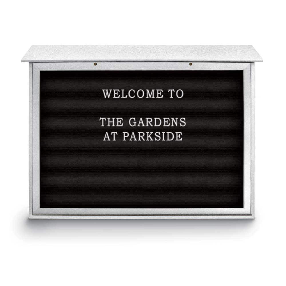 United Visual Products UVDSB5240LB-WHI Enclosed Letter Board: 52" Wide, 40" High, Laminate, Black