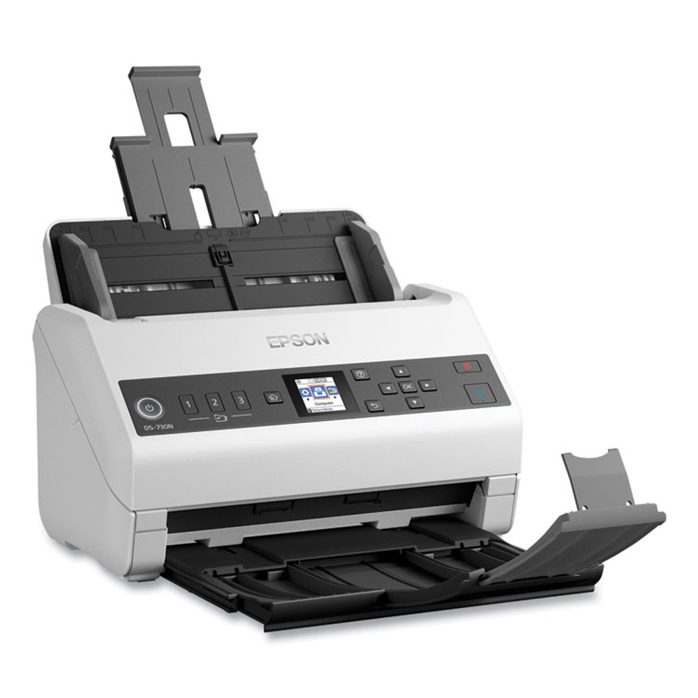EPSON AMERICA, INC. B11B259201 DS-730N Network Color Document Scanner, 600 dpi Optical Resolution, 100-Sheet Duplex Auto Document Feeder