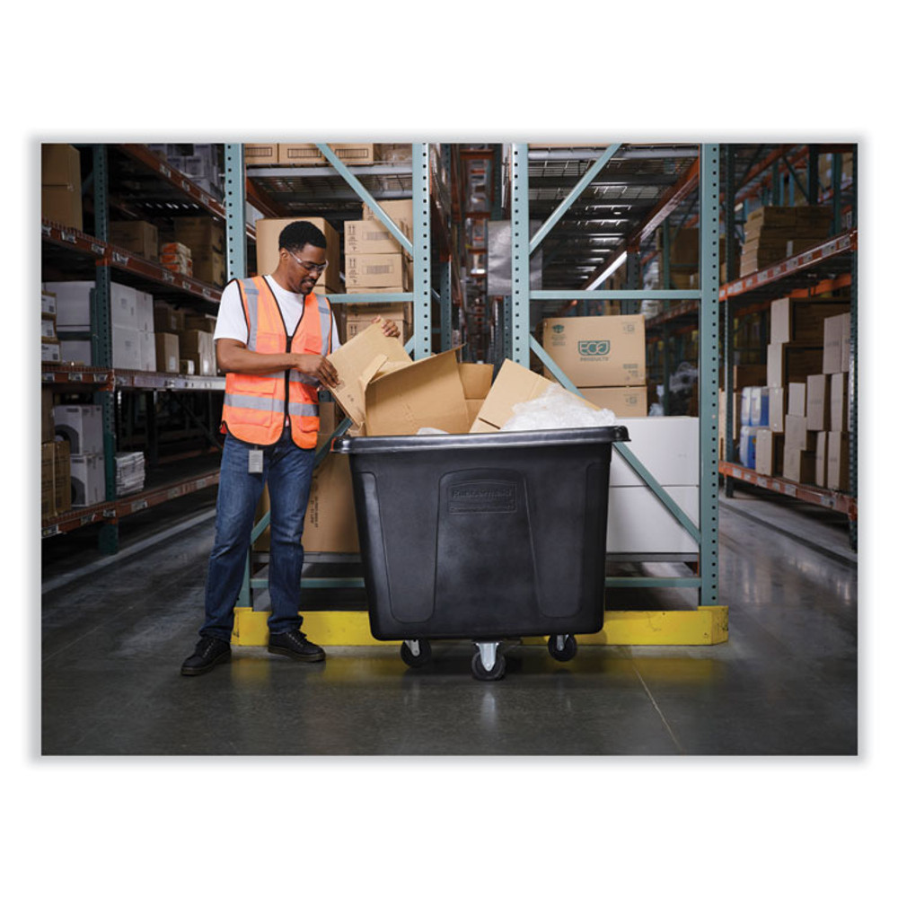 RUBBERMAID COMMERCIAL PROD. FG461600BLA Cube Truck, 119.7 gal, 500 lb Capacity, Plastic/Metal, Black