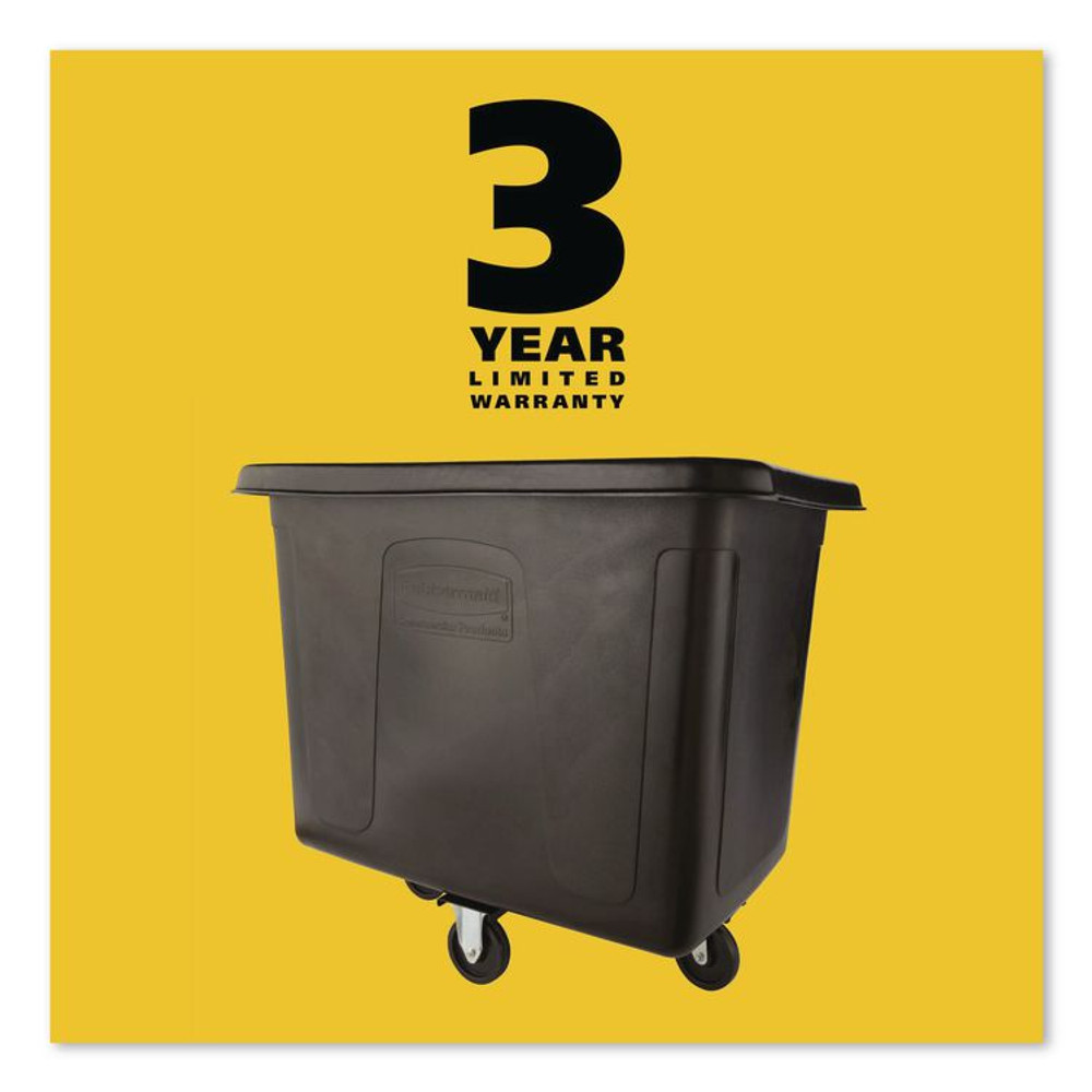 RUBBERMAID COMMERCIAL PROD. FG461600BLA Cube Truck, 119.7 gal, 500 lb Capacity, Plastic/Metal, Black