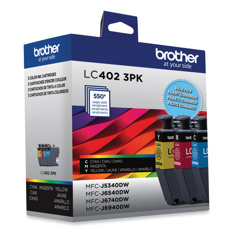 BROTHER INTL. CORP. LC4023PKS LC4023PKS Ink, 550 Page-Yield, Cyan/Magenta/Yellow, 3/Pack