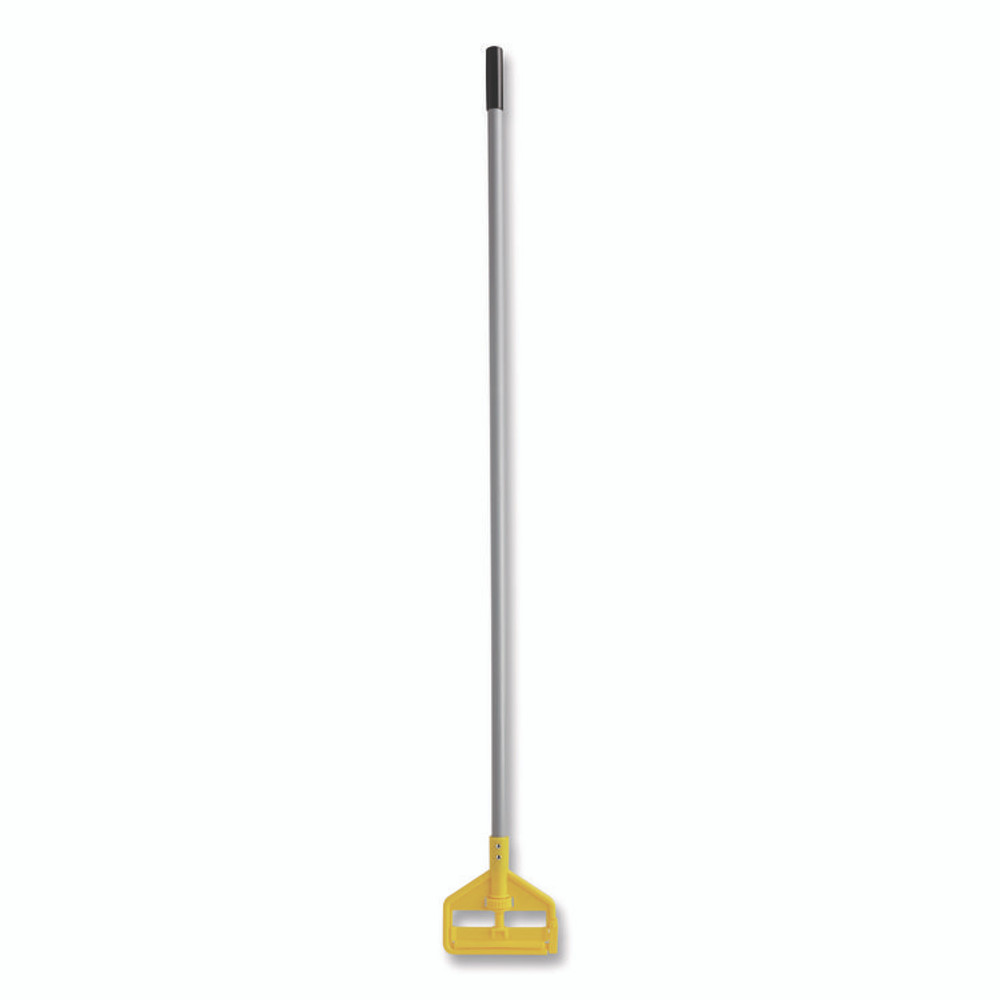 RUBBERMAID COMMERCIAL PROD. H136 Invader Aluminum Side-Gate Wet-Mop Handle, 1" dia x 60", Gray/Yellow