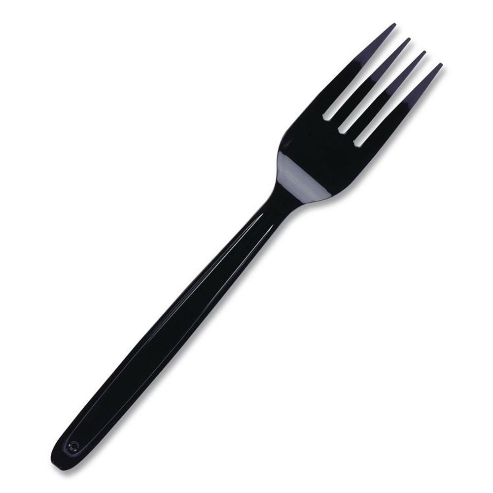 WNA, INC. CEASEFK960BL Cutlery for Cutlerease Dispensing System, Mediumweight Fork, Plastic, Black, 960/Box
